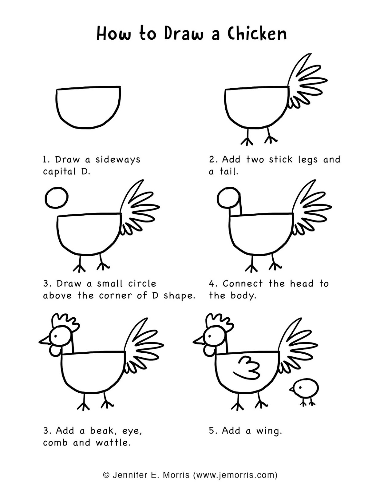 Jennifer E. Morris: How To Draw A Chicken tout Poule A Dessiner