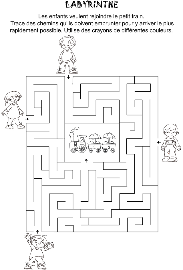 Jeu À Imprimer, Labyrinthe Pour Enfants De Maternelle à Jeux Enfant A Imprimer 