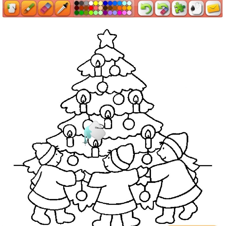 Jeu Coloriage De Sapin De Noël Gratuit En Ligne avec Coloriage Noel Gratuit