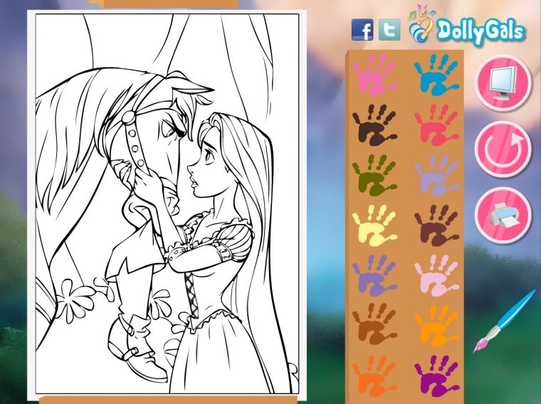 Jeu Coloriage Raiponce Gratuit En Ligne destiné Jeux De Coloriages