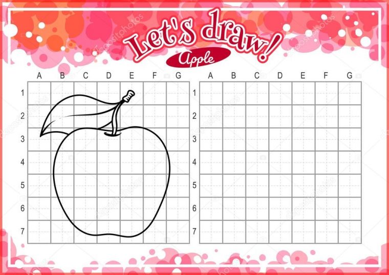 Jeu Éducatif Pour Les Enfants. Comment Dessiner Une Pomme tout Jeu Dessiner