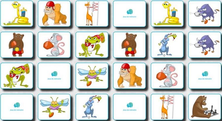 Jeu Memory Avec Les Animaux. 24 Cartes.  Jeux, Jeux serapportantà Animaux En Ligne