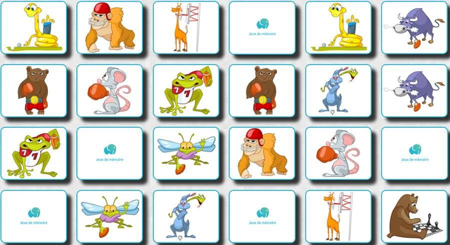 Jeu Memory Avec Les Animaux. 24 Cartes.  Jeux, Jeux serapportantà Animaux En Ligne 