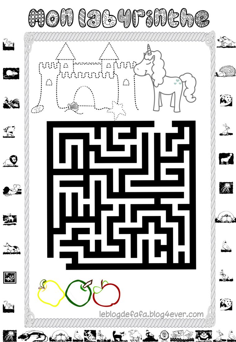 Jeux Chevaux Gratuits À Imprimer : Labyrinthes, Apprendre à Jeux Labyrinthe A Imprimer