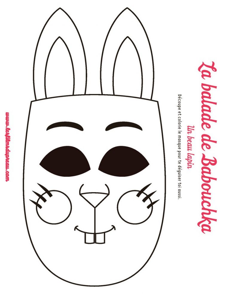 Jeux De Masque De Lapin À Découper – Fr.hellokids intérieur Masque À Découper Gratuit