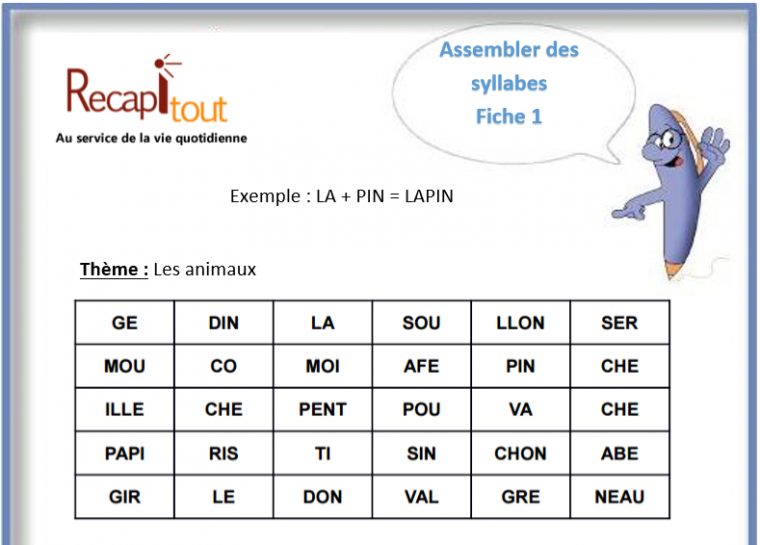 Jeux De Mémoire À Imprimer : Assembler Des Syllabes Pour pour Jeux A Imprimer Gratuit Adulte