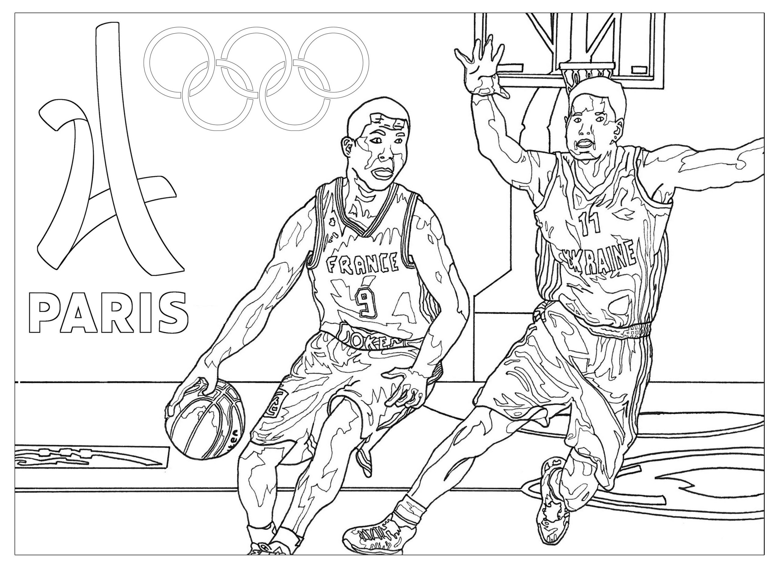 Jeux Olympiques Basketball - Coloriage Sur Les Jeux destiné Jeux Coloriage 