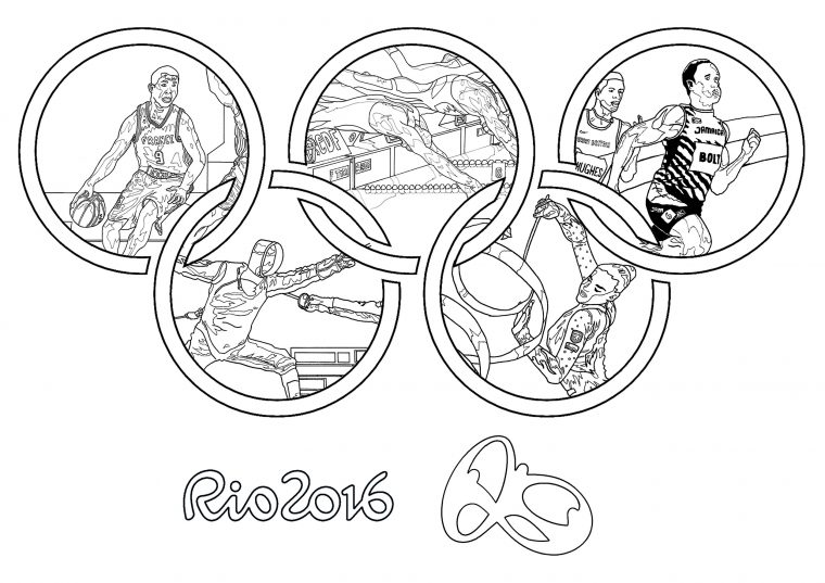 Jeux Olympiques Rio 2016 Anneaux Olympiques – Coloriage dedans Des Jeux De Dessin