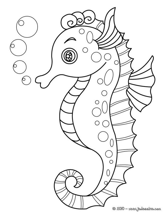 Joli Coloriage D&amp;#039;Un Hippocampe. À Imprimer Gratuitement Ou encequiconcerne Hippocampe Dessin 