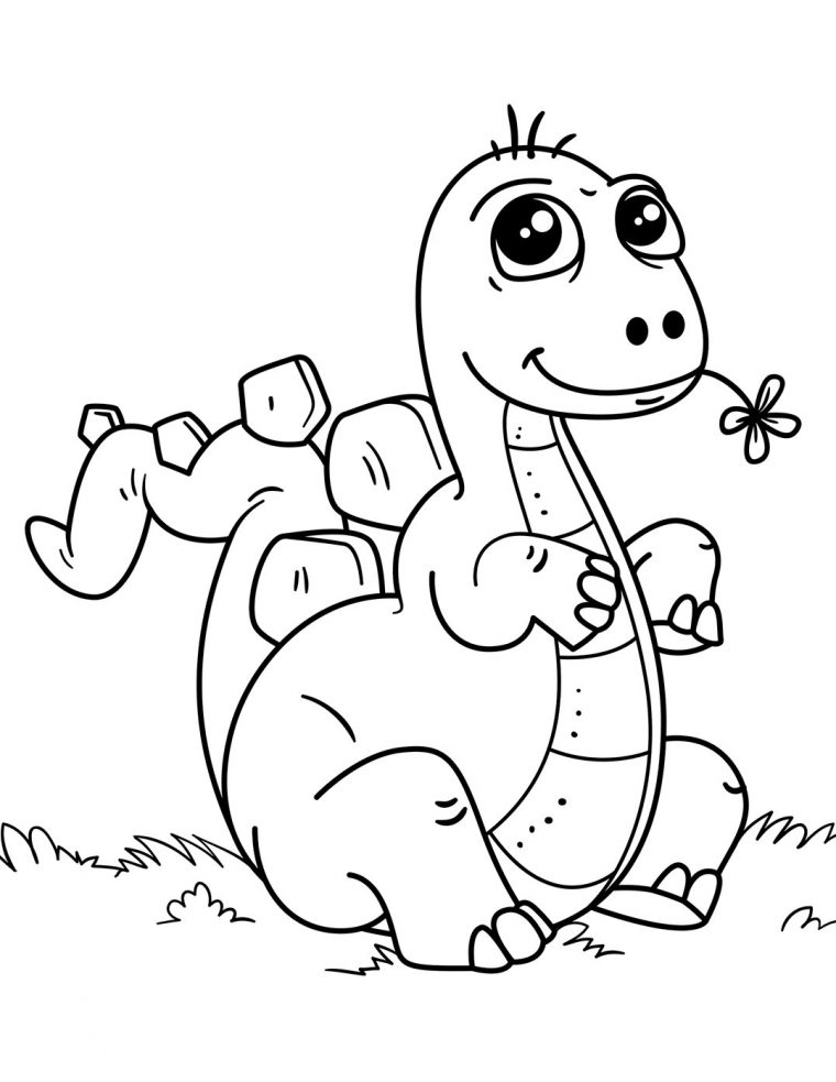 Joli Dinosaure – Coloriages De Dinosaures – Coloriages intérieur Dessin De Dinosaures