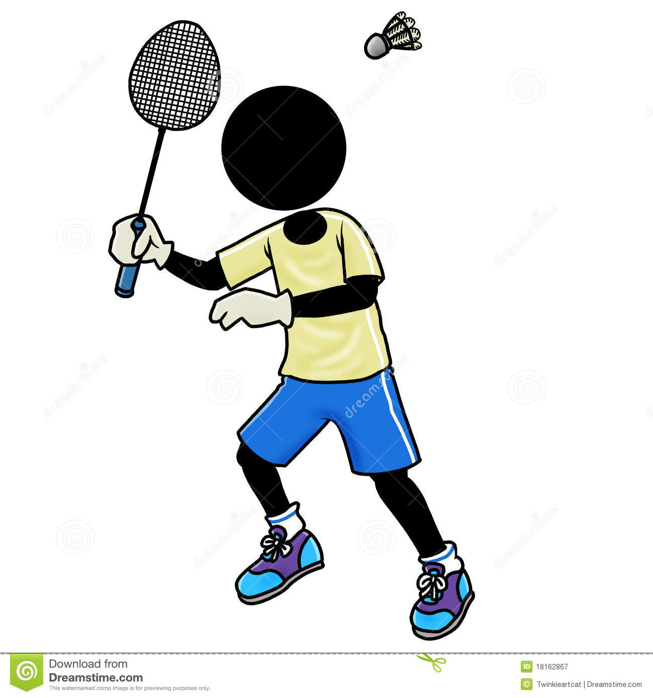 Joueur De Badminton Illustration Stock. Illustration Du intérieur Dessin De Badminton