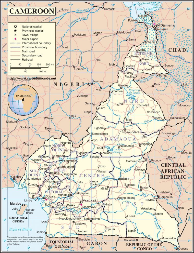 Karte Kamerun, Karte Auf Land Kamerun avec Carte Administrative Du Gabon