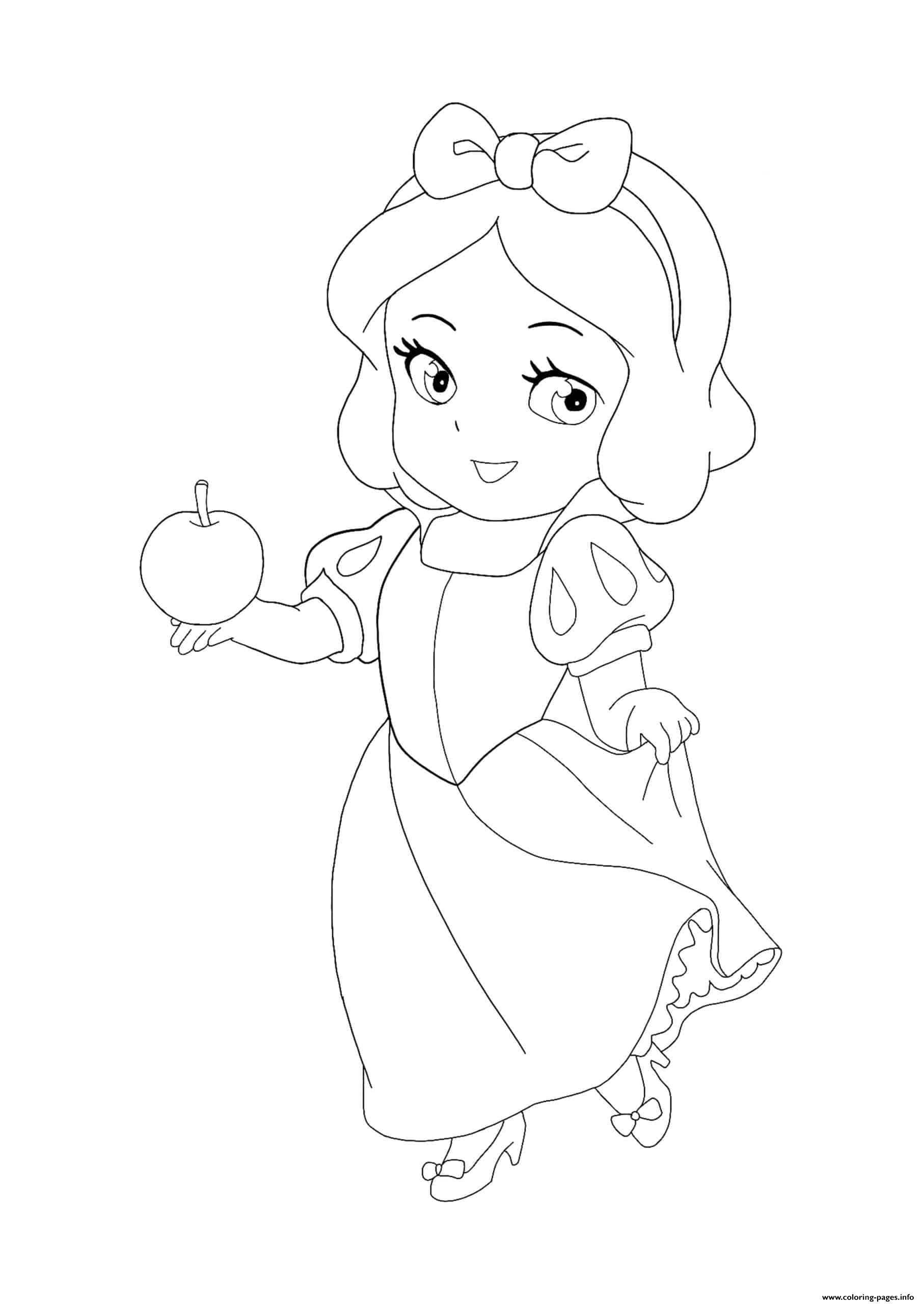 Kawaii Disney Princess Snow White Coloring Pages Printable pour Dessins De Princesses À Imprimer 