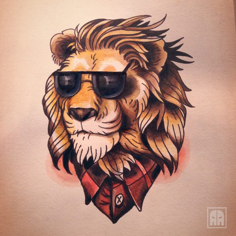 Kind Lion  Lion Tattoo Design, Tattoo Designs Men, Cute intérieur Dessins Lion