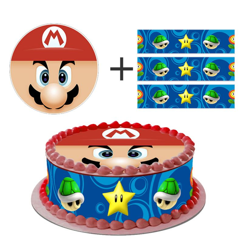 Kit Deco Azyme Sucre Easy Cake Mario intérieur Bougie Mario Bros