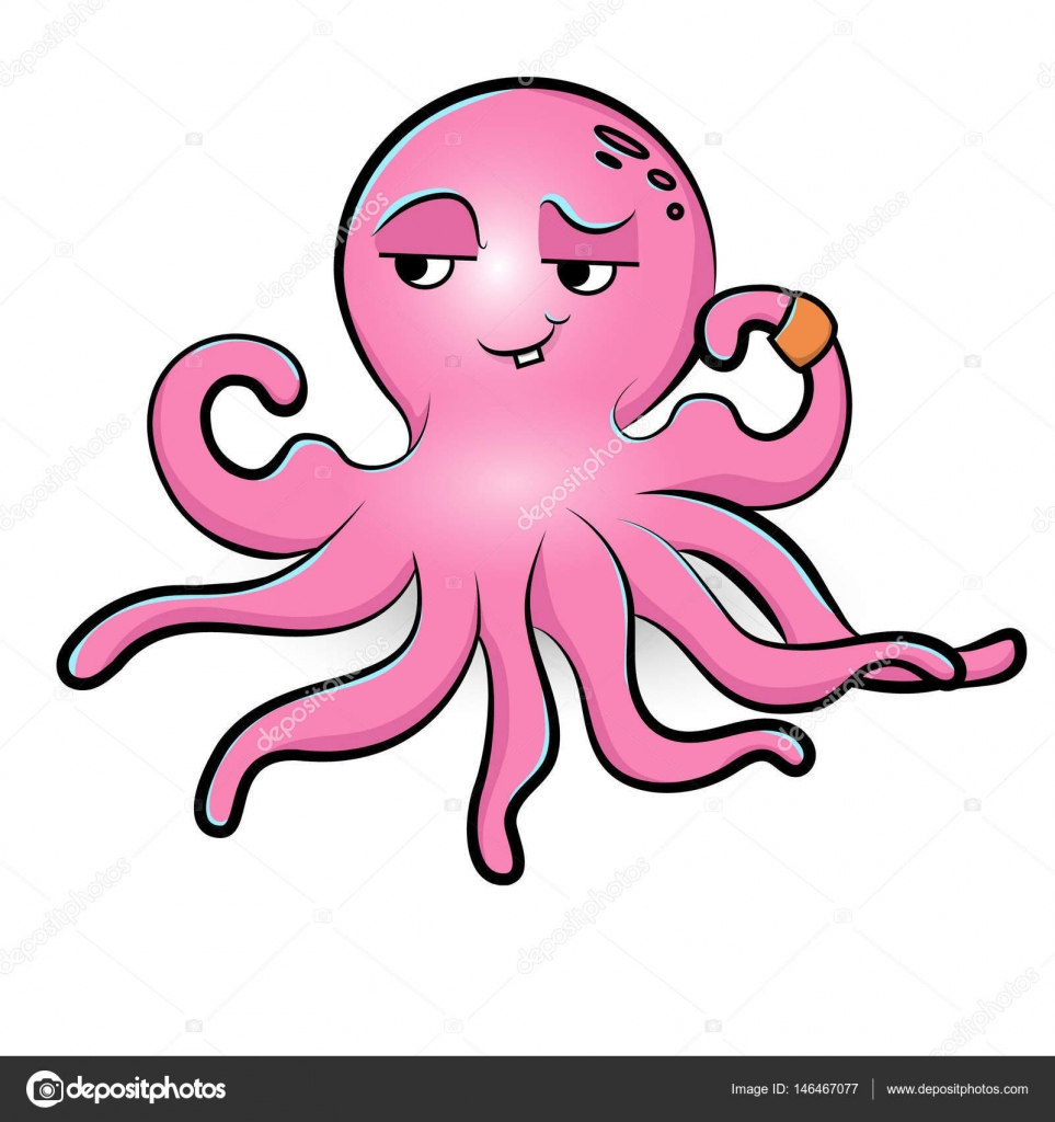 Kleurplaat Leuke Octopus. Octopus Atleet. Cartoon encequiconcerne Pieuvre Dessin 