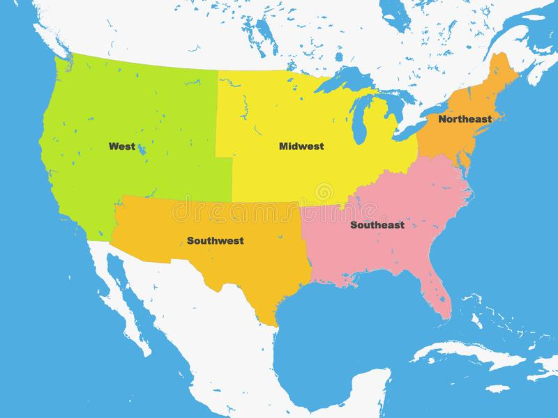 La Carte Détaillée Des Etats-Unis Avec Des Régions Les pour Carte Des Régions Des Etats Unis 