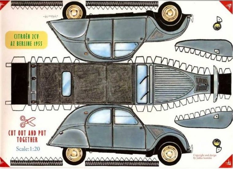 La Deudeuche : En Dessin Et Autre – Passiontoutauto dedans Maquette De Voiture En Carton