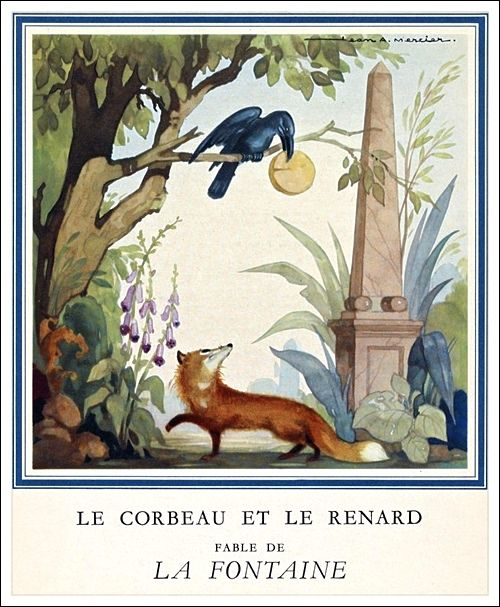 La Fontaine - Le Coq Et Le Renard  Corbeau Et Le Renard pour Dessin Du Corbeau Et Du Renard 