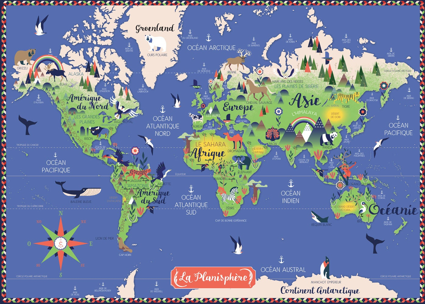 La Planisphère Carte Du Monde dedans Un Carte Avec Les Continents Du Monde