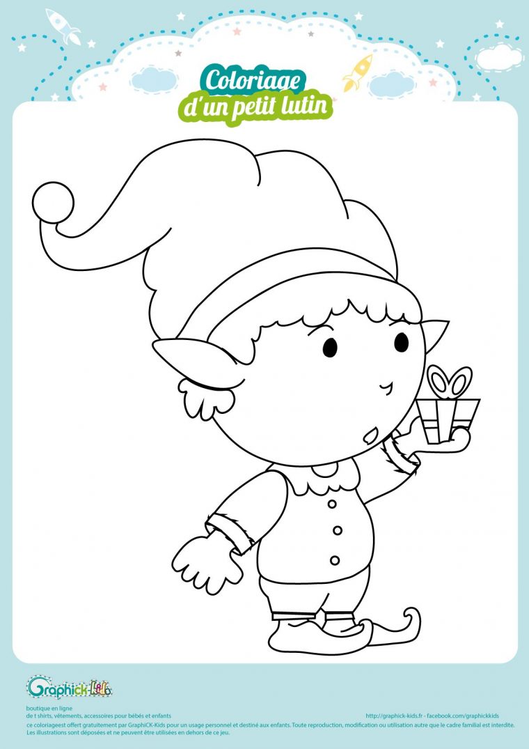 L'Activité Du Mercredi : Le Coloriage Du Petit Lutin De pour Dessin Lutin