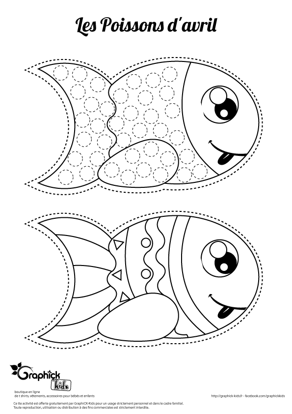 L&amp;#039;Activité Du Mercredi : Les Poissons D&amp;#039;Avril - Graphick encequiconcerne Dessin A Colorier Poisson D Avril 