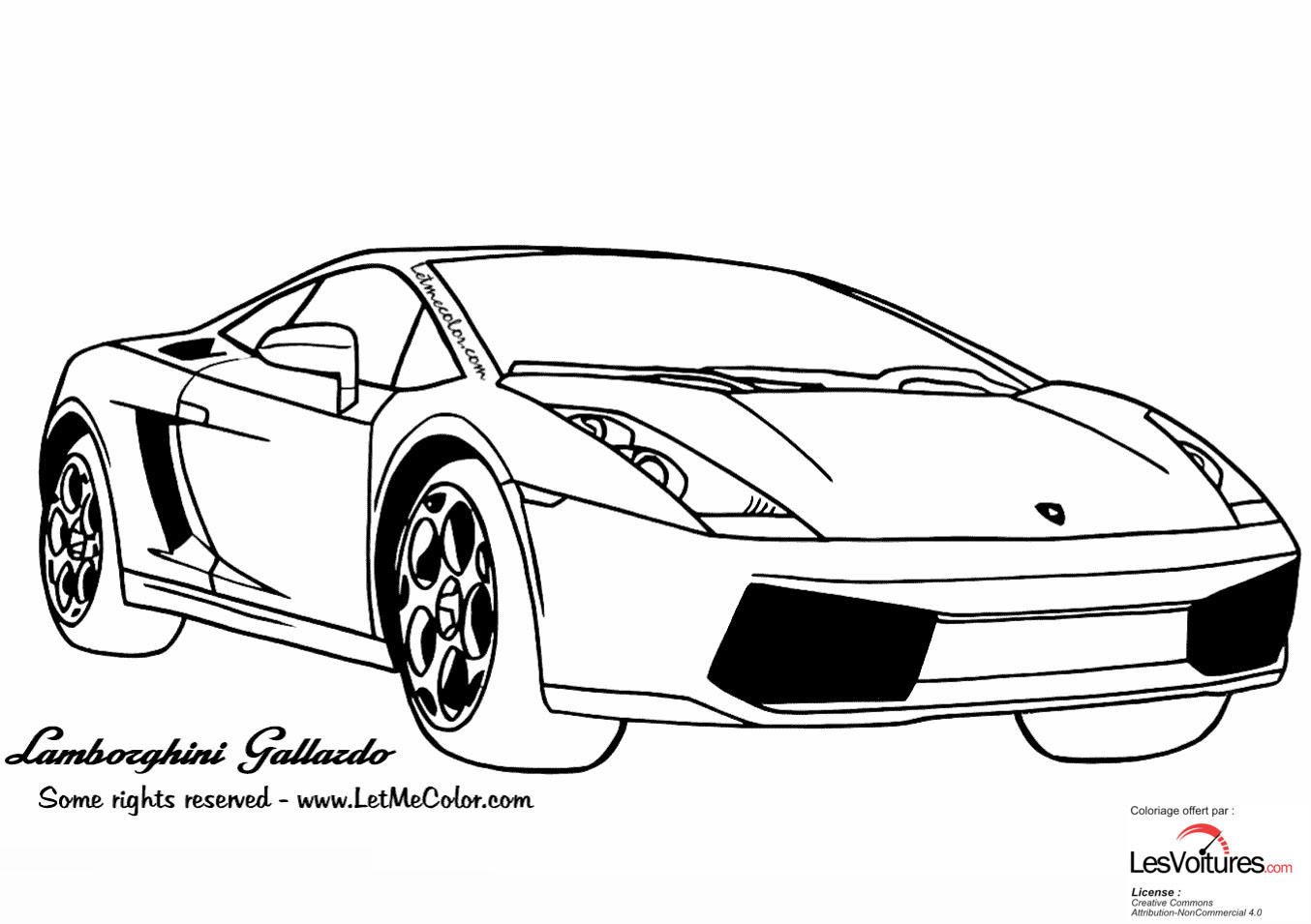 Lamborghini-Gallardo-Coloriage-Voiture  Les Voitures pour Dessin De Lamborghini