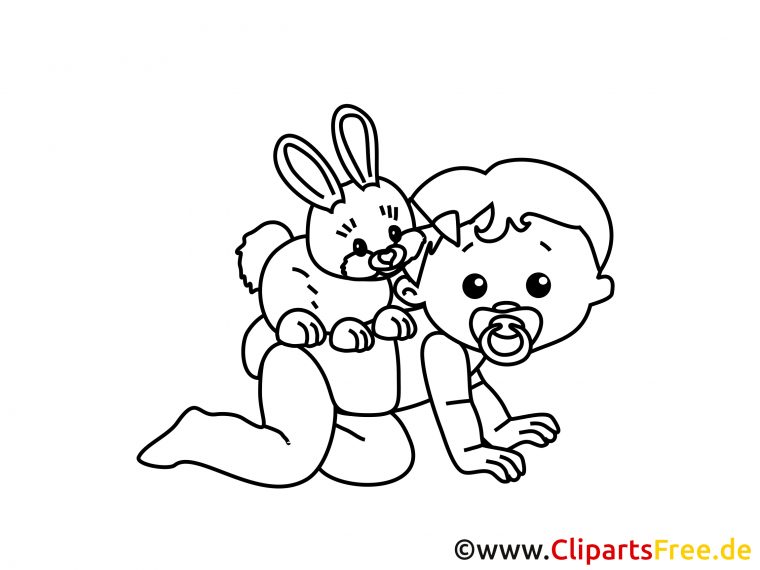 Lapin Image – Coloriage Bébé Illustration – Bébé intérieur Coloriage Pour Bébé