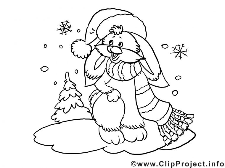 Lapin Images – Hiver Gratuits À Imprimer – Hiver destiné Coloriage Hiver A Imprimer Gratuit