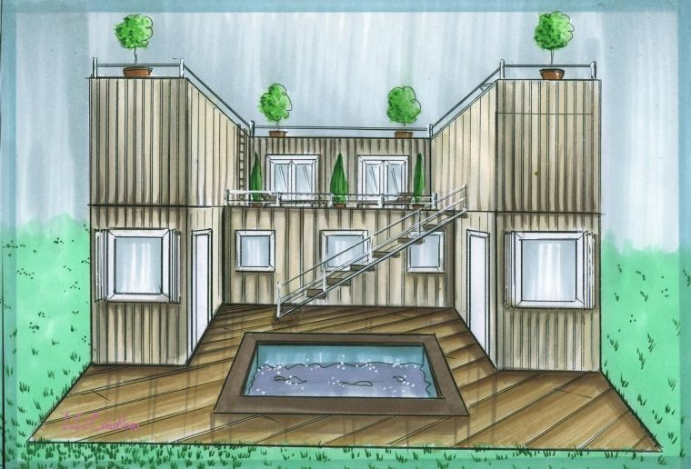 Le Blog De Elise Fossoux  Plan Maison Contenaire, Maison tout Dessin De Maisons