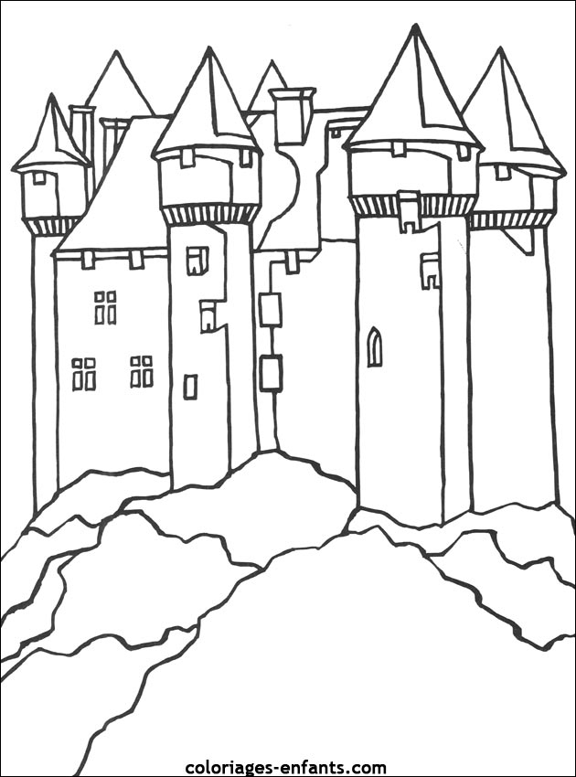 Le Château De Val À Colorier tout Coloriage De Chateau 