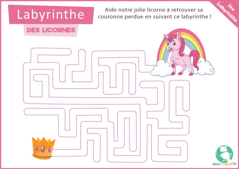 Le Labyrinthe Des Licornes destiné Jeu Labyrinthe À Imprimer