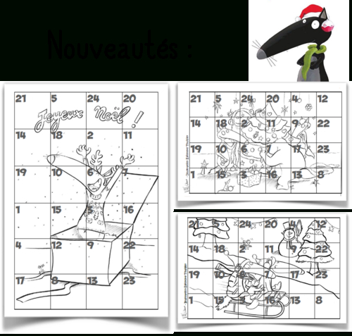 Le Loup – Les Fiches De Mois  Calendrier De L'Avent intérieur Calendrier De L Avent Coloriage