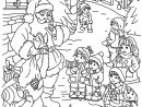 Le Pere Noel Distribue Des Cadeaux Aux Enfants  Christmas tout Père Noel Dessin