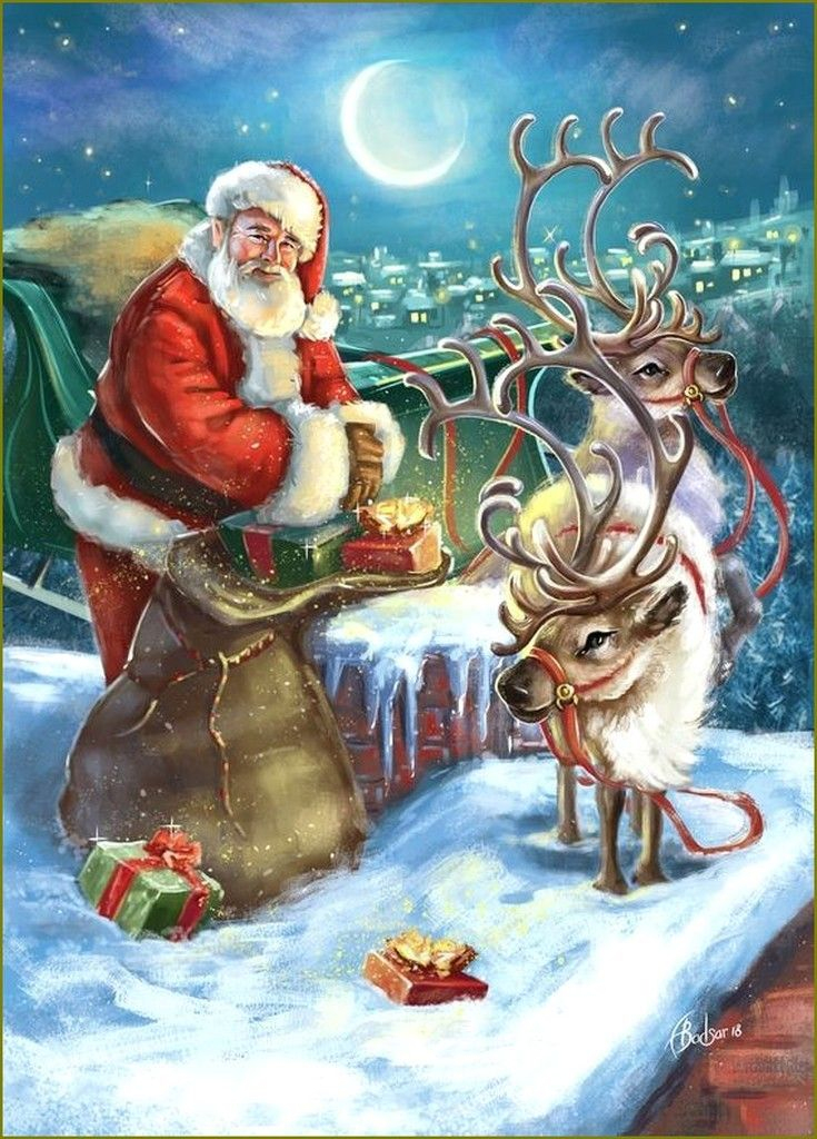 Le Père Noël En Illustration Par Alla Badsar - Balades serapportantà Images Noêl 