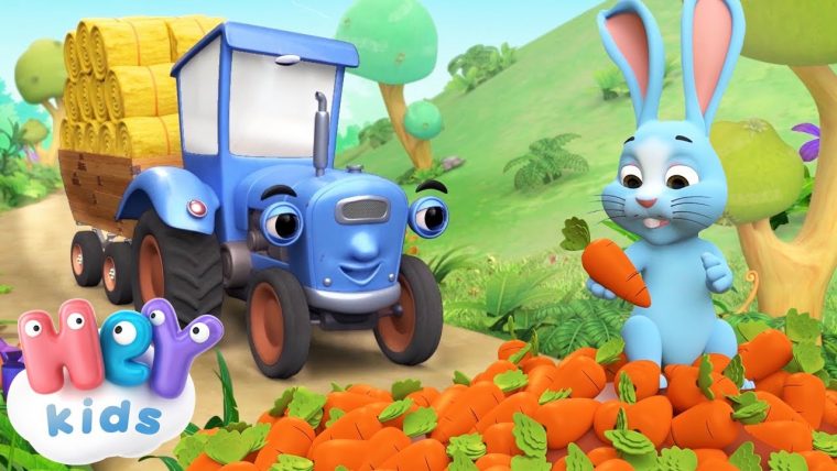 Le Petit Tracteur Bleu 🚜 Dessin Animé  Heykids – Comptine dedans Video De Tracteur Tom