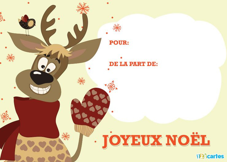 Le Renne Du Père Noël - Carte À Imprimer Joyeux Noël à Image A Imprimer De Noel 