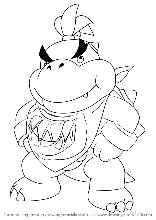 Learn How To Draw Bowser Jr. Standing From Super Mario destiné Bowser Dessin 