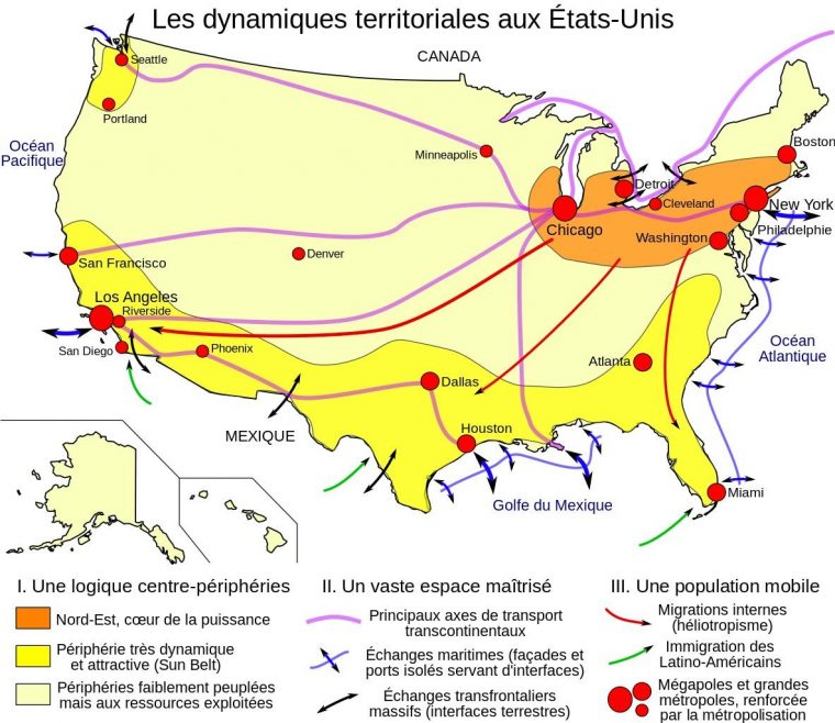 Légende Du Croquis Des Régions Frontalières Des Etats Unis dedans Carte Des Régions Des Etats Unis