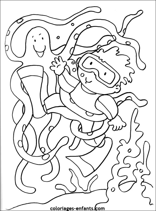 Les Coloriages De La Mer À Imprimer Sur Coloriages-Enfants serapportantà Coloriage De Mer 