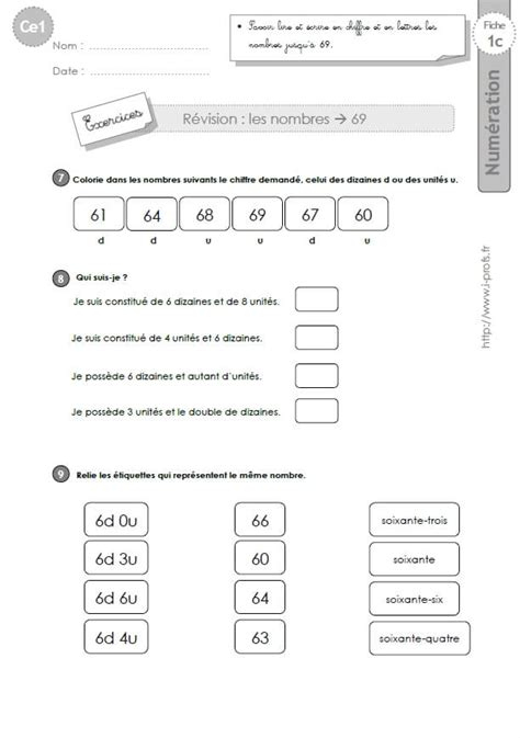 Les Nombres Jusqu&amp;#039;À 100, Exercices De Numération Gs Cp Ce1 serapportantà Nombres À Relier Ce1 