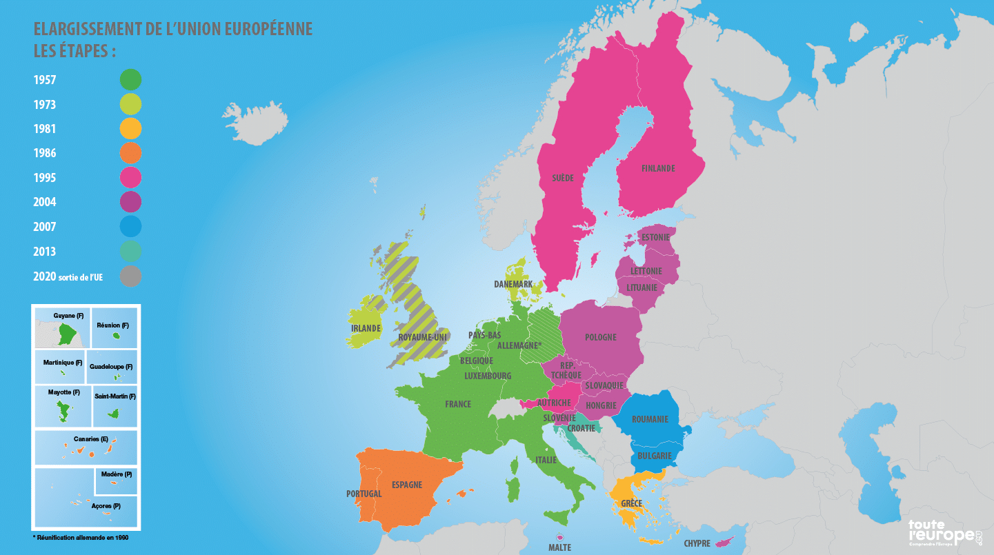 Les Pays De L&amp;#039;Union Européenne - Touteleurope.eu à Union Europã©Enne Carte 