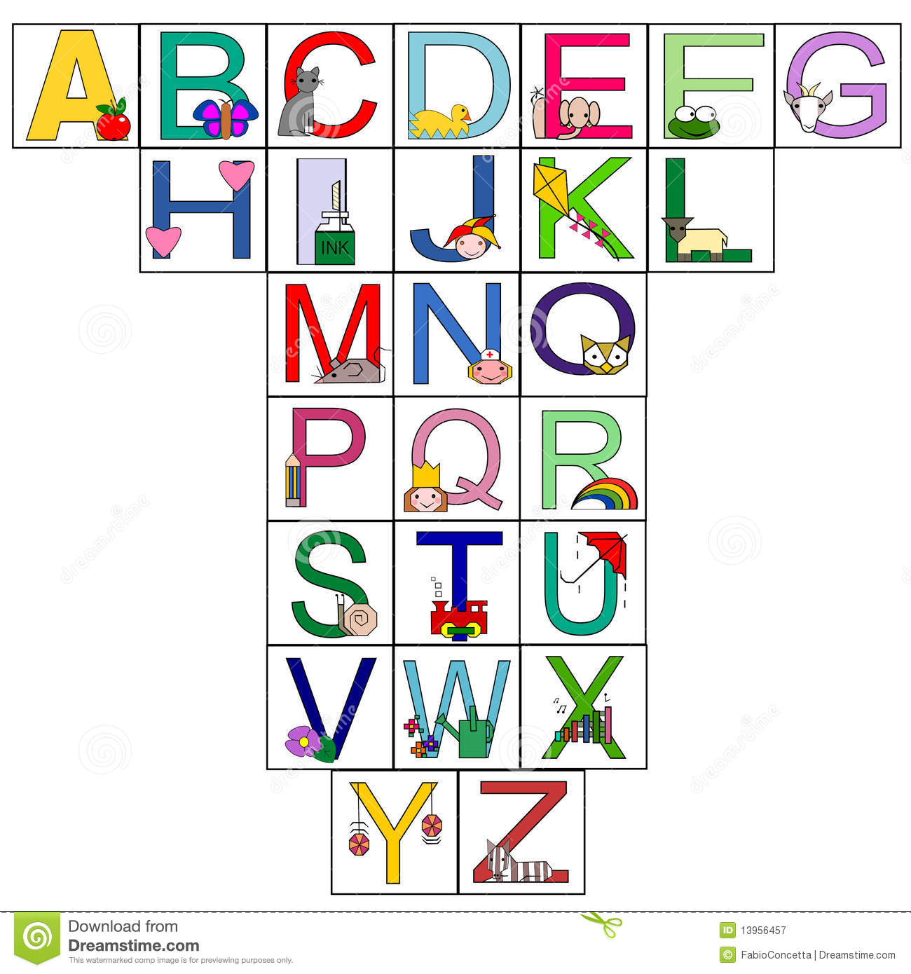 Letters Of The Alphabet Stock Image. Image Of Goat, Heart serapportantà Les Alphabet