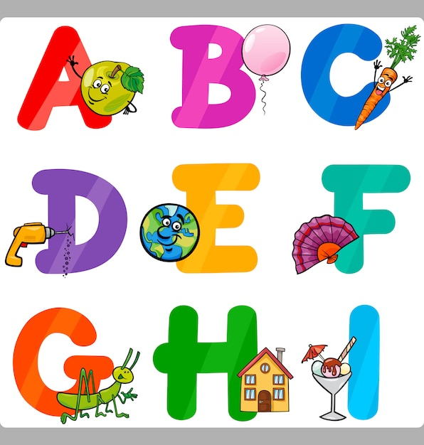 Lettres De L'Alphabet Cartoon Education Pour Les Enfants encequiconcerne L Alphabet Pour Enfants