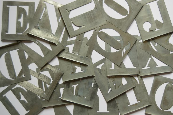 Lettres En Zinc - Alphabet Complet - Pochoir - 1960 encequiconcerne Lettre Pochoir À Imprimer 