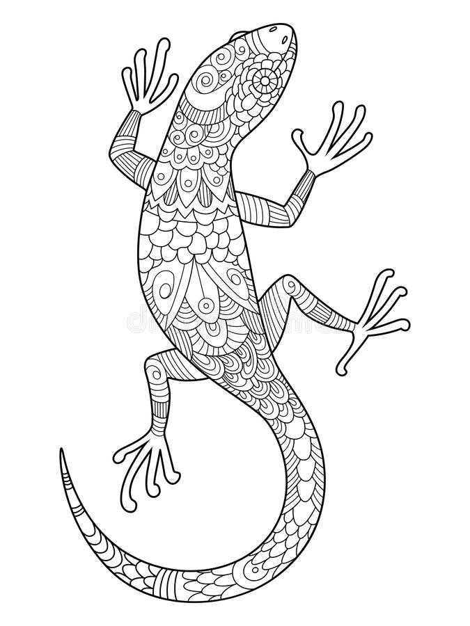 Livre De Coloriage De Lézard Pour Des Adultes Illustration encequiconcerne Dessin De Lezard