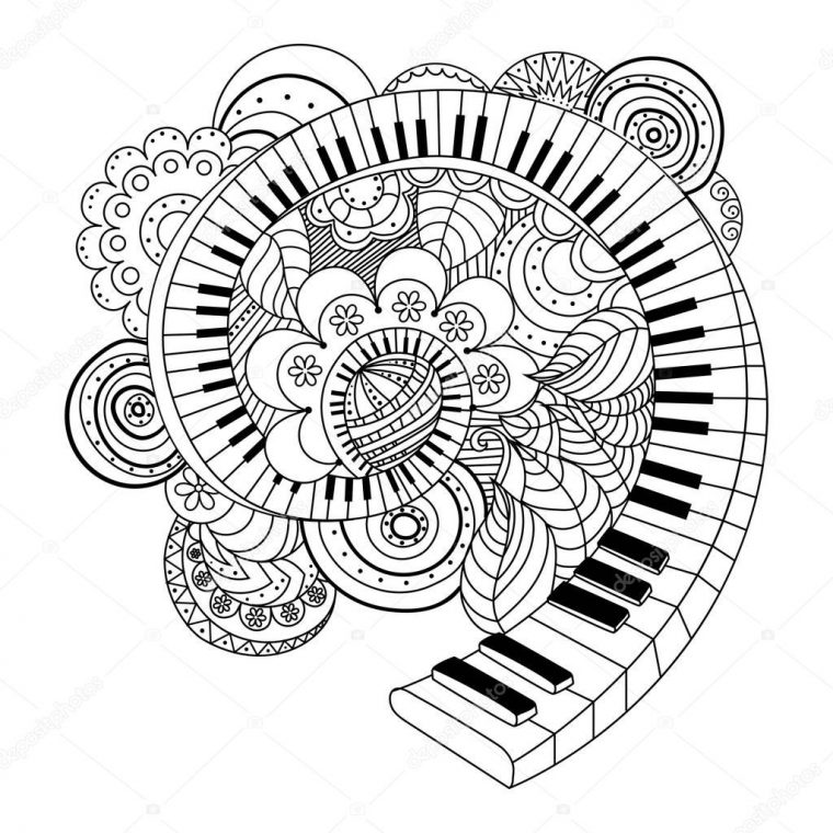 Livre De Coloriage Instruments De Musique Abstraite concernant Dessin D Instrument De Musique