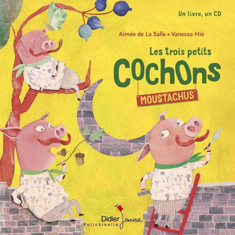 Livre: Les Trois Petits Cochons Moustachus, La Salle dedans Le Loup Et 3 Petit Cochon 