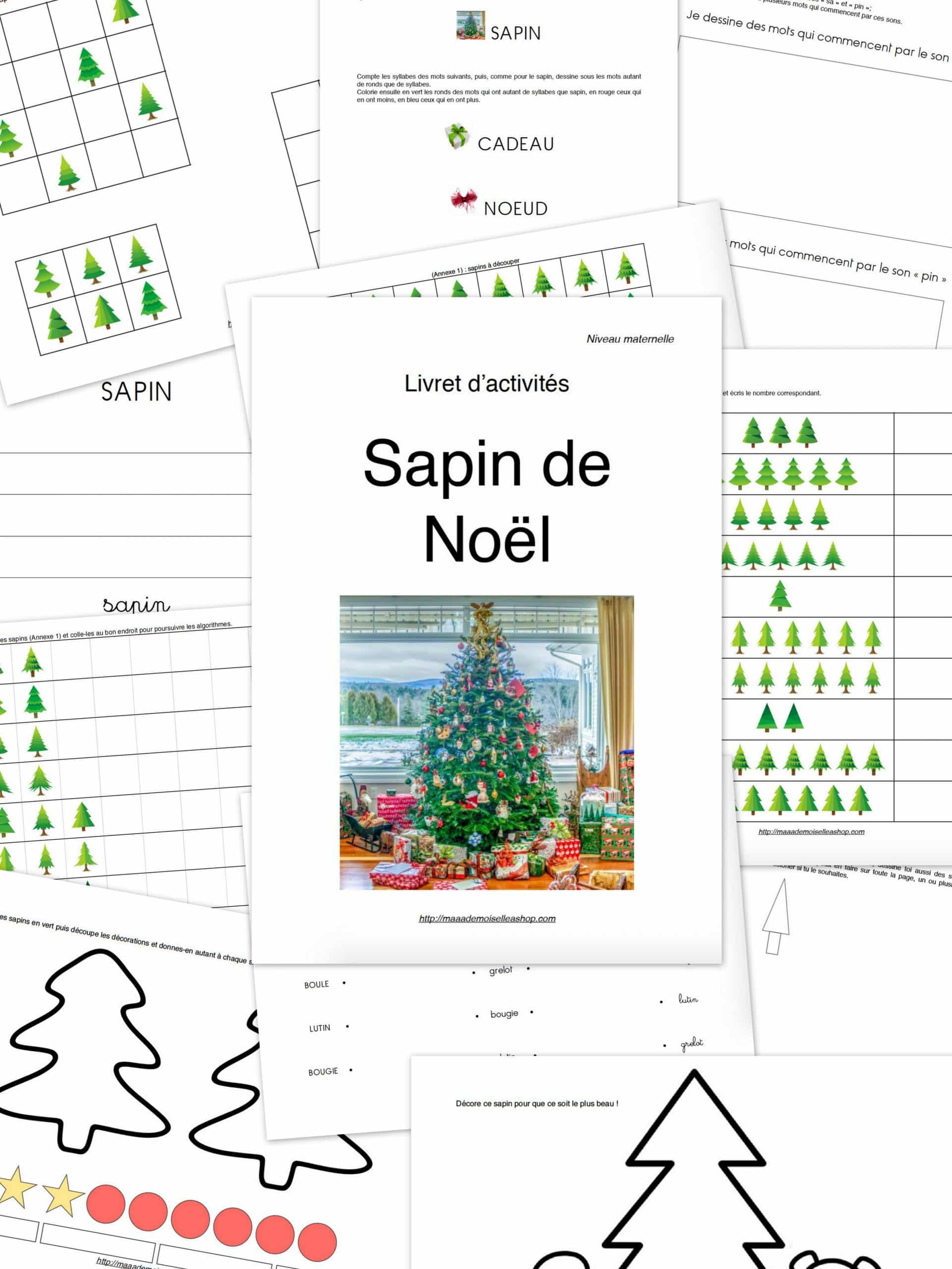 Livret D'Activités - Sapin De Noël (10 Activités encequiconcerne Noel De Sapin Maternelle