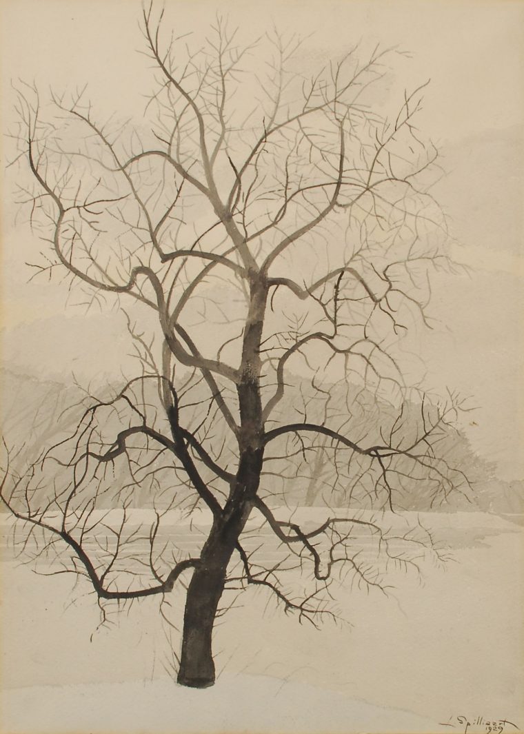 Lot : Léon Spilliaert (1881-1946) – Arbre En Hiver – Signé tout Arbre En Hiver Dessin